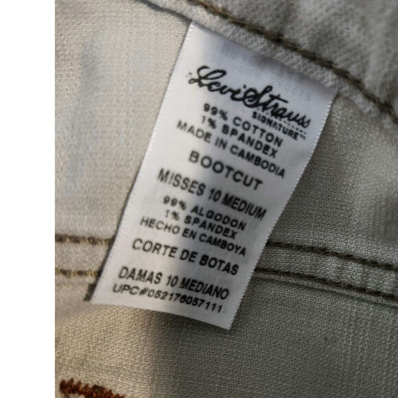 Levis Strauss sz 10 Stretch Bootcut JEANS Gray White Wash - Picture 7 of 8